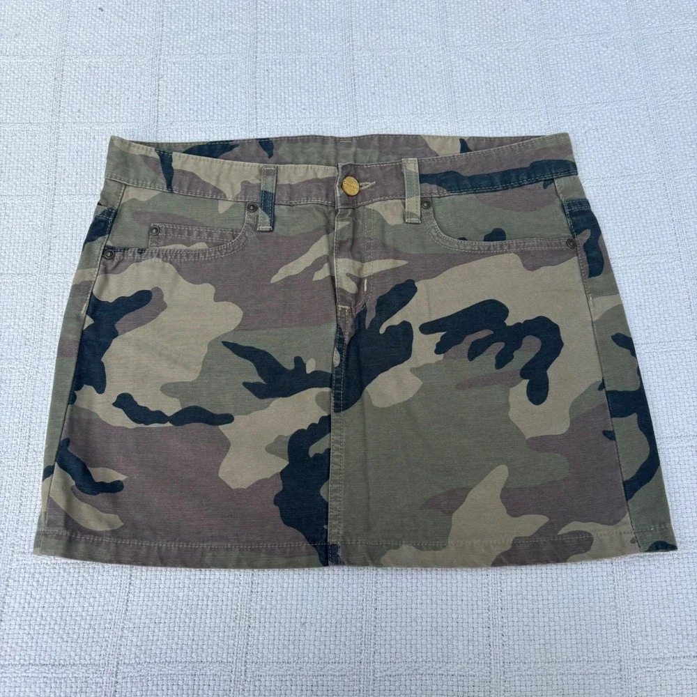 Women's 27 CARHARTT Y2K SS 2007 Camouflage Camo Revival Mini Skirt RARE